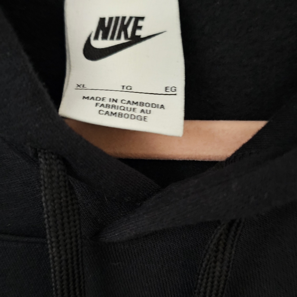 Nike Black Hoodie with White Stripes - Picture 3 of 3